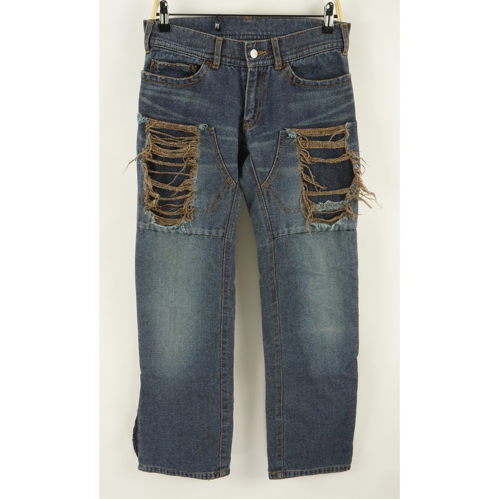 Vintage FINAL HOME Issey Miyake Japan Men's 31 x 30 Indigo Blue Distressed Jeans